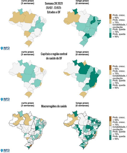 Mapa do Brasil mostrando as regiões mais e menos atingidas