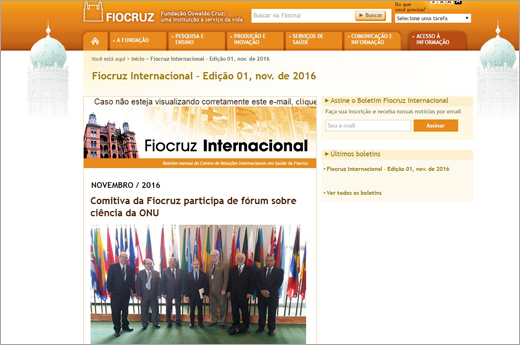 Relações internacionais da Fiocruz ganham novo boletim