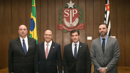 Rodrigo Stabelli e o governador de São Paulo Geraldo Alckmim