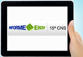 Logo do Informe Ensp, escrito 15ª CNS