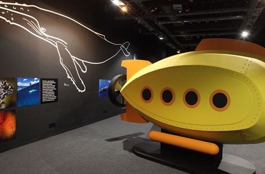Protótipo de submarino disponível na exposição