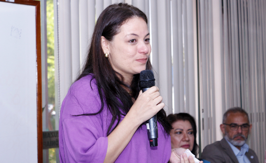 Stefanie Costa Pinto Lopes na cerimônia de posse