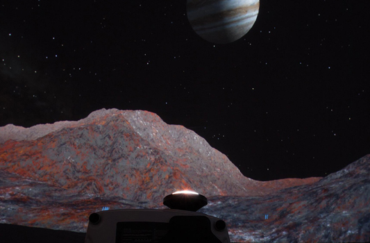 Foto de Jupiter vista de uma de suas luas