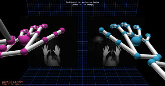 Programa de computador simulando o movimento das mãos