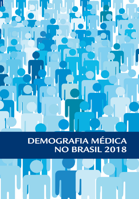 Desenho de vários bonecos e a frase demografia médica no Brasil