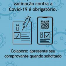 Cartaz sobre comprovante de vacina