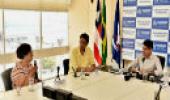 Encontro entre o prefeito da Bahia, ACM Neto e Marilda Gonçalves, diretora da Fiocruz Bahia