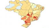 Mapa do Brasil com classificação dos dados por estados