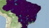 Mapa do Brasil com pontinhos nas regiões com casos de coronavírus