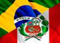 Imagem da junção das bandeiras do Brasil e do Peru