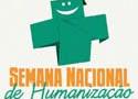 Logo da Semana Nacional de Humanização traz o símbolo do SUS, estilizado, como um personagem sorrindo