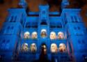 Castelo Fiocruz iluminado de azul