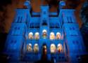 Castelo Mourisco iluminado em azul