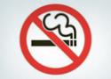 Desenho de cigarro dentro de placa de 'proibido'