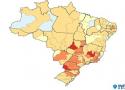 Mapa do Brasil com classificação dos dados por estados