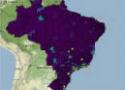 Mapa do Brasil com pontinhos nas regiões com casos de coronavírus