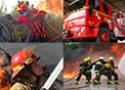 Montagem com imagens de bombeiros militares em ação