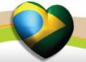 Coração pintado com a bandeira do Brasil