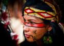 Fotografia de rosto de mulher indígena