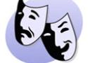 Ilustração de duas máscaras de teatro