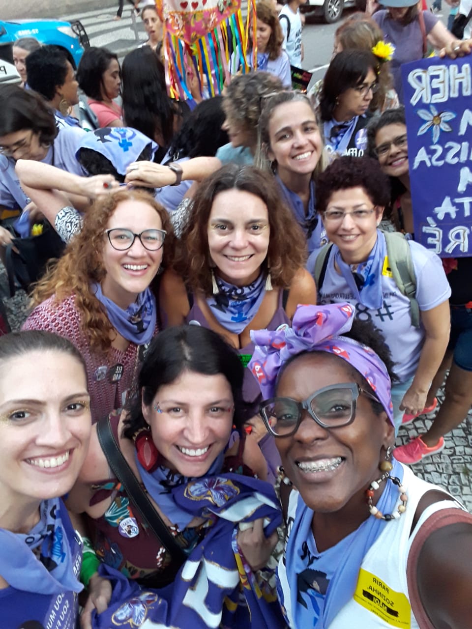 Grupo de Mulheres da Fiocruz na Marcha 8MRJ deste ano