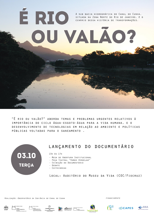 Documentário 'É Rio ou Valão' será lançado nesta terça-feira (3/10)