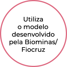 Utiliza o modelo desenvolvido pela Biominas Fiocruz